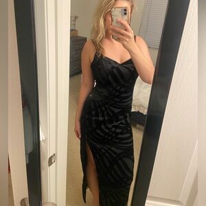 Vintage Dave & Johnny Black Spaghetti Strap Sheath Maxi